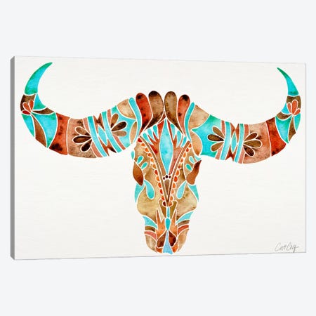 Water Buffalo Skull II Canvas Print #CCE276} by Cat Coquillette Art Print