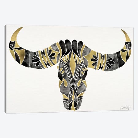 Water Buffalo Skull IV Canvas Print #CCE278} by Cat Coquillette Canvas Artwork