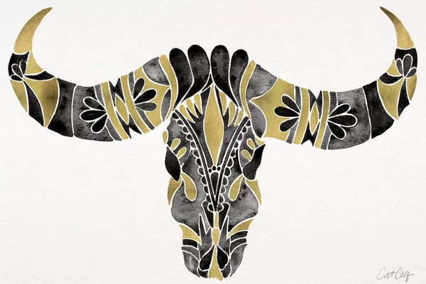Cat Coquillette: Water Buffalo Skull IV by Cat Coquillette