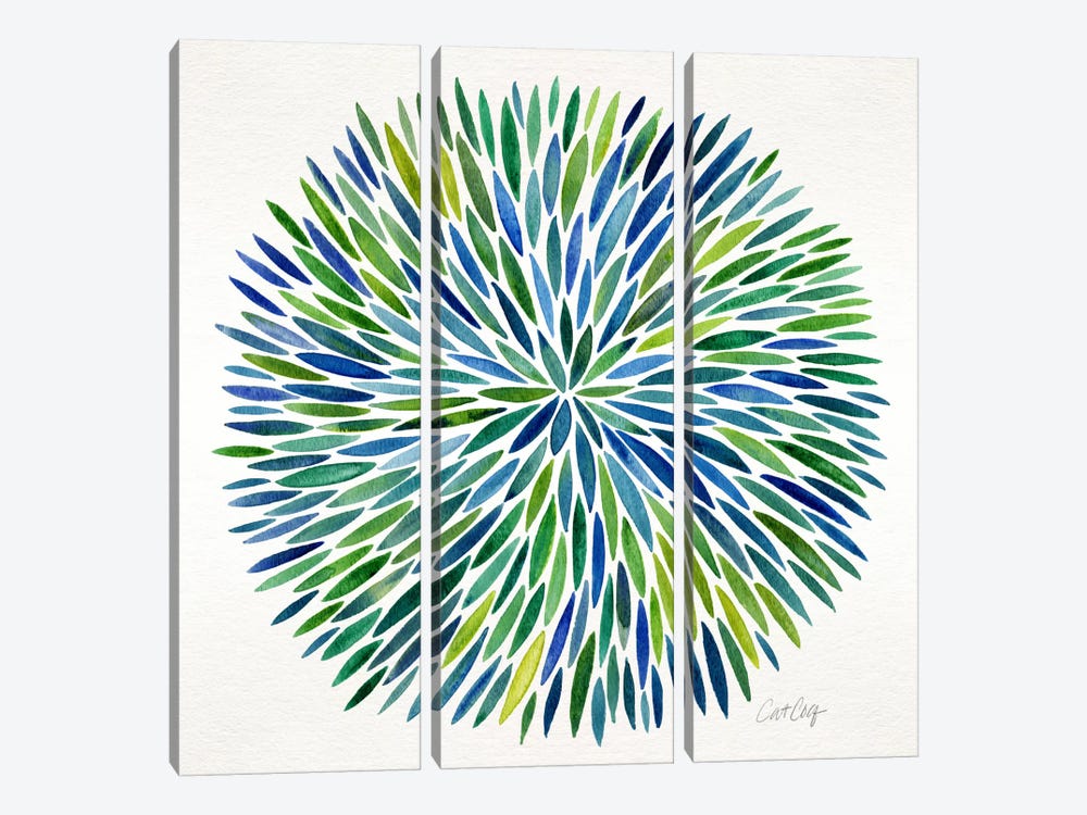 Watercolor Burst I by Cat Coquillette 3-piece Canvas Print