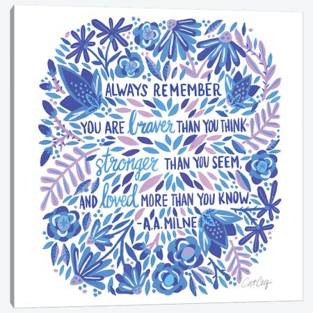 Always Remember, Indigo Canvas Print #CCE286} by Cat Coquillette Canvas Artwork