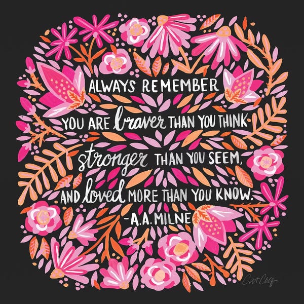 Inspirational Office: Always Remember, Pink & Charcoal by Cat Coquillette