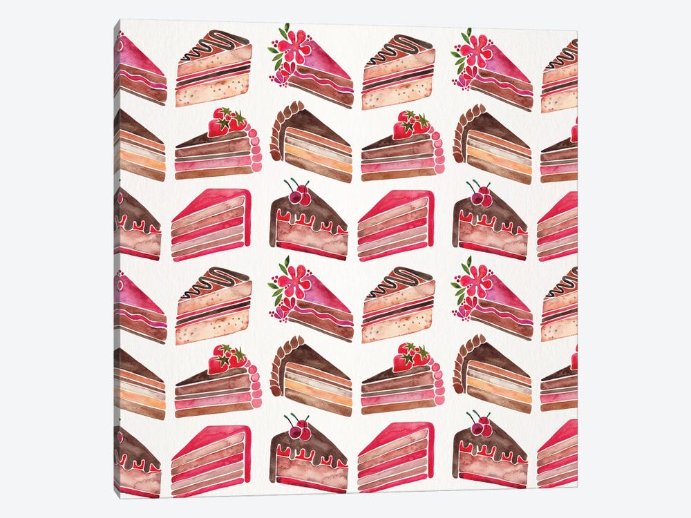 Cake Slices, Original Pattern by Cat Coquillette 1-piece Canvas Art