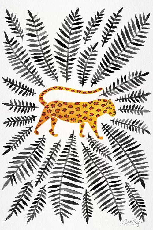 Jaguar, Black Leaves by Cat Coquillette wall art