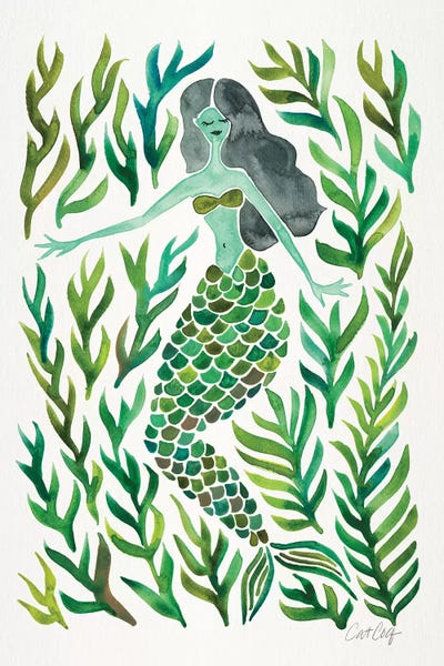 Cat Coquillette: Kelp Forest Mermaid, Green by Cat Coquillette