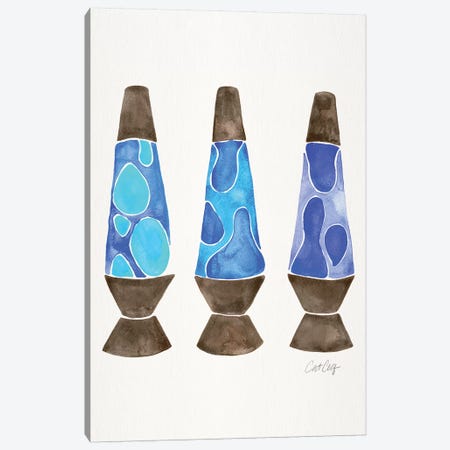 Lava Lamps, Blue Canvas Print #CCE296} by Cat Coquillette Art Print