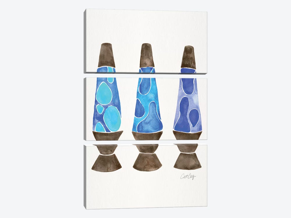 Lava Lamps, Blue by Cat Coquillette 3-piece Canvas Art