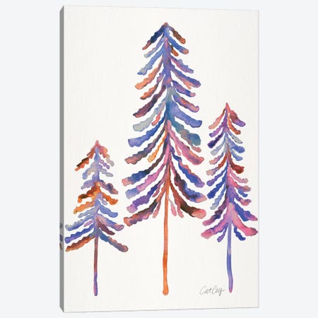 Pine Trees, 90s Palette Canvas Print #CCE298} by Cat Coquillette Canvas Art