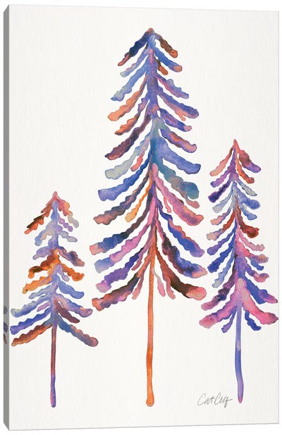 Pine Trees, 90s Palette Canvas Art Print - Cat Coquillette