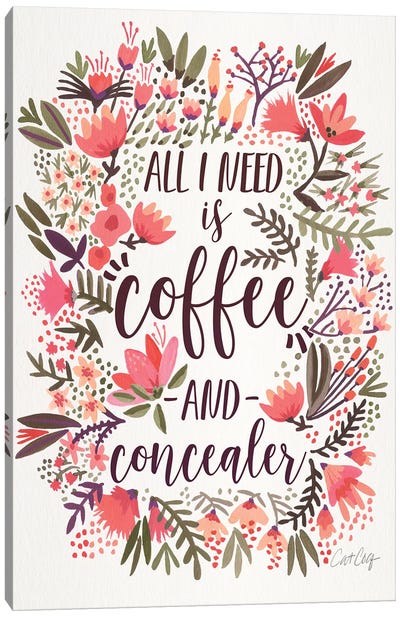 Coffee & Concealer III Canvas Art Print - Fashion Typography