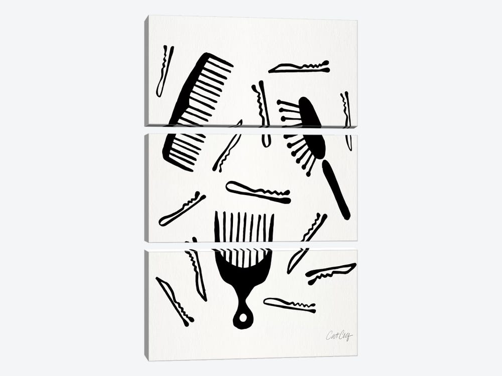 Good Hair Day, Black by Cat Coquillette 3-piece Canvas Wall Art