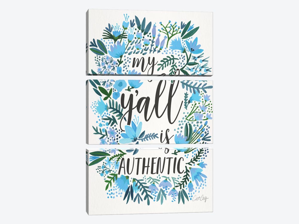 My Y'all Is Authentic III by Cat Coquillette 3-piece Canvas Art Print