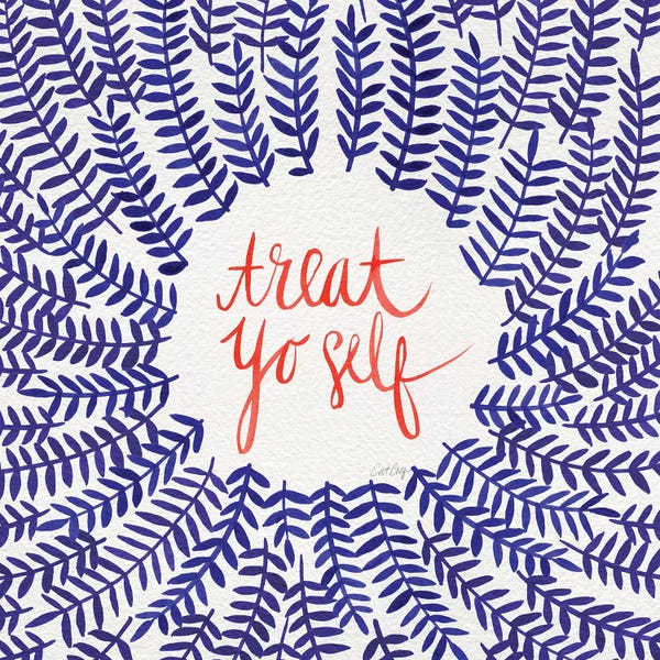 2019 | Living Coral: Treat Yo Self, Coral & Navy by Cat Coquillette