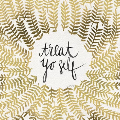 Treat Yo Self, Gold by Cat Coquillette canvas print