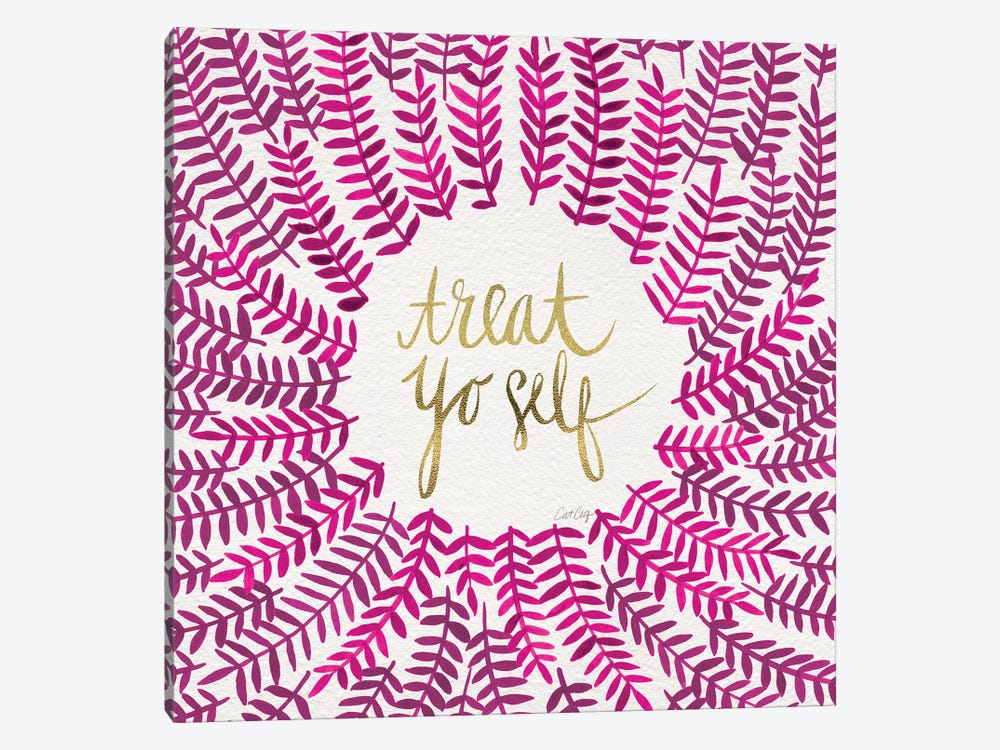 Treat Yo Self, Pink by Cat Coquillette 1-piece Canvas Print