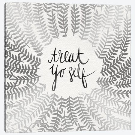 Treat Yo Self, Silver Canvas Print #CCE317} by Cat Coquillette Canvas Art