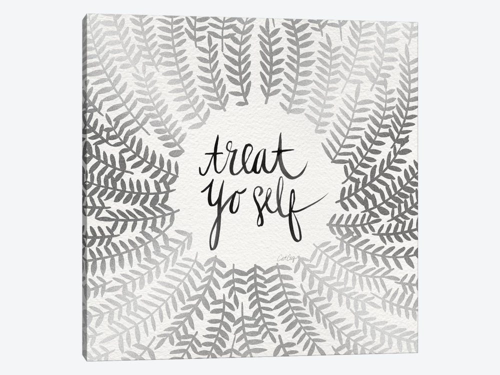 Treat Yo Self, Silver by Cat Coquillette 1-piece Canvas Wall Art