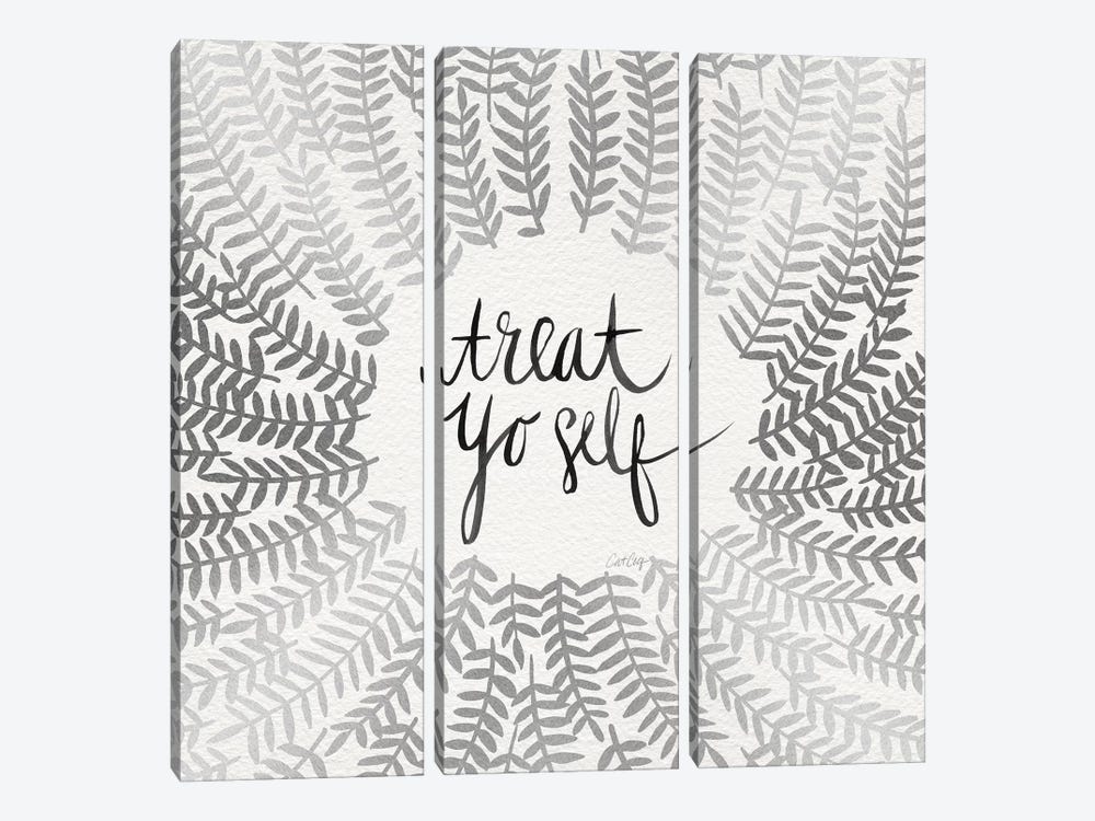 Treat Yo Self, Silver by Cat Coquillette 3-piece Canvas Wall Art