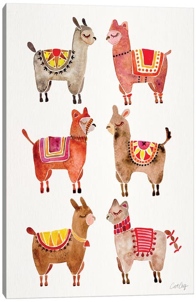 Alpacas Canvas Art Print - Llama & Alpaca Art