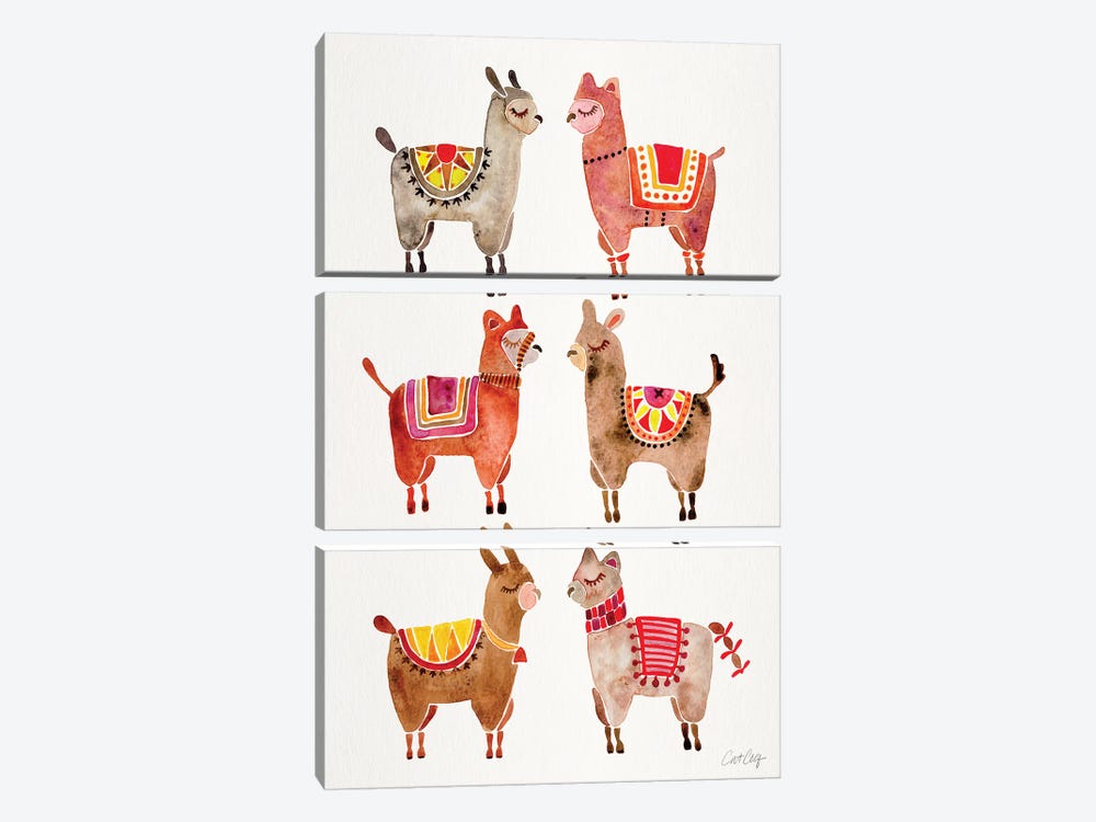 Alpacas by Cat Coquillette 3-piece Canvas Print