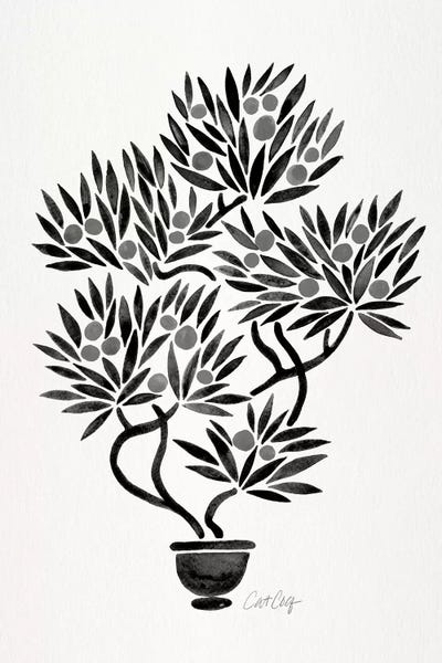 Chinese Décor: Black Bonsai Orange by Cat Coquillette