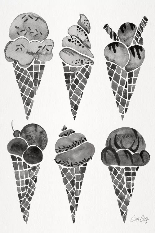 Black Ice Cream Cones