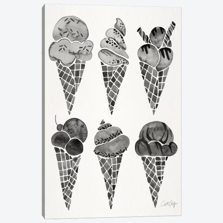 Black Ice Cream Cones Canvas Print #CCE324} by Cat Coquillette Canvas Art Print