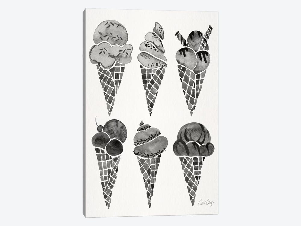 Black Ice Cream Cones by Cat Coquillette 1-piece Canvas Art