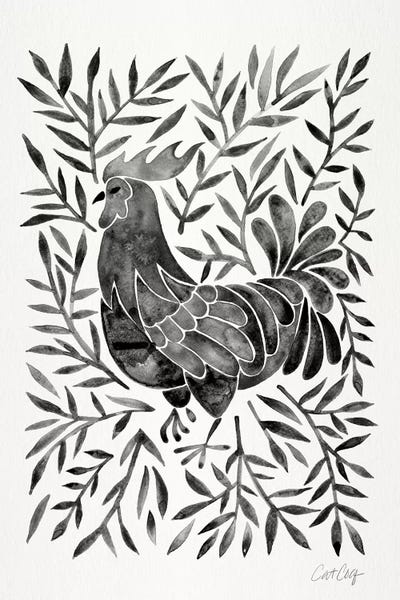 Cat Coquillette: Black Rooster by Cat Coquillette