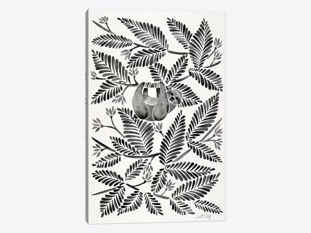 Black Sloth by Cat Coquillette 1-piece Canvas Print