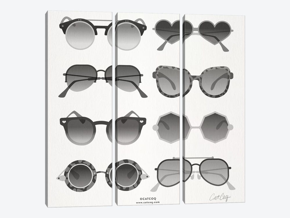 Black Sunglasses by Cat Coquillette 3-piece Canvas Artwork