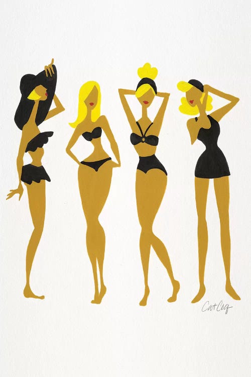 Blondes In Black Beach Bombshells by Cat Coquillette wall art