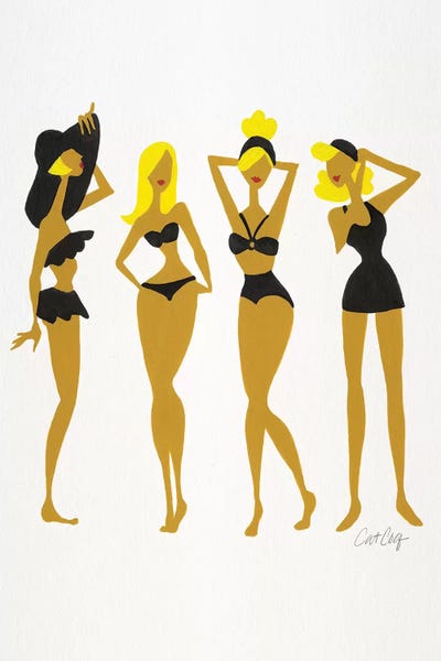 Women's Swimsuits: Blondes In Black Beach Bombshells by Cat Coquillette