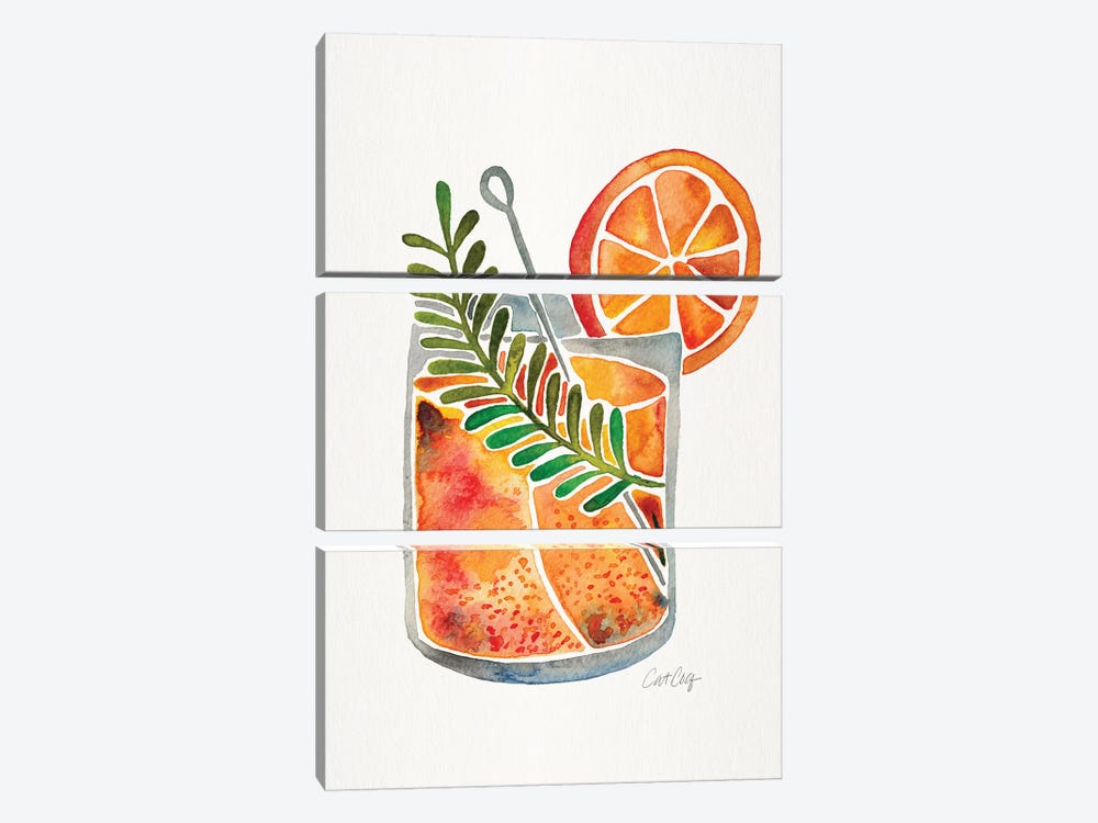 Blood Orange Tequila Sunrise by Cat Coquillette 3-piece Canvas Art Print