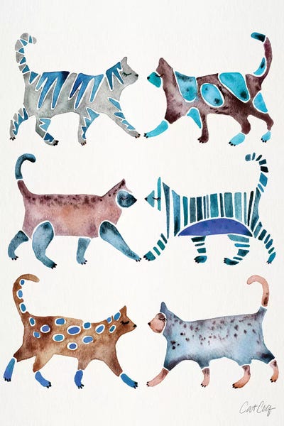 Cat Coquillette: Blue & Brown Cat Collection by Cat Coquillette