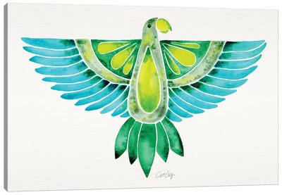 Blue & Green Parrot Canvas Art Print - Parrot Art