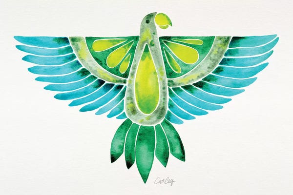 Cat Coquillette: Blue & Green Parrot by Cat Coquillette
