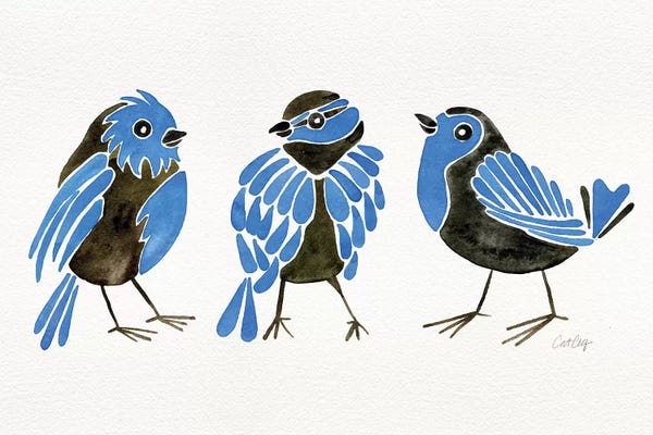 Cat Coquillette: Blue Finches by Cat Coquillette