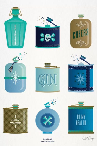 Gin: Blue Flasks by Cat Coquillette