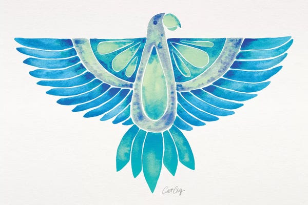 Parrots: Blue Ombré Parrot by Cat Coquillette