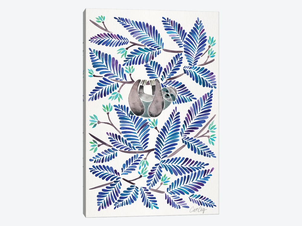 Blue Sloth by Cat Coquillette 1-piece Canvas Artwork