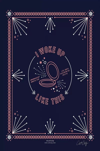 Blush Denim I Woke Up Like This by Cat Coquillette framed canvas print