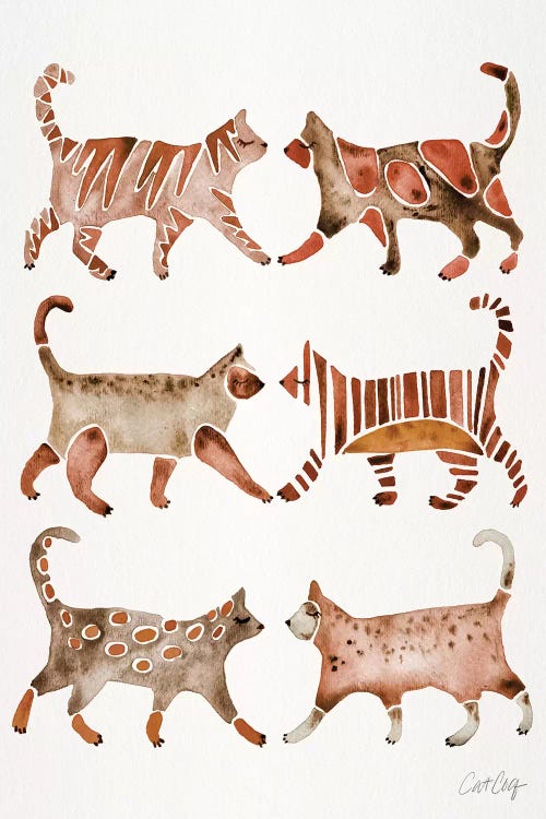 Brown Cat Collection by Cat Coquillette wall art