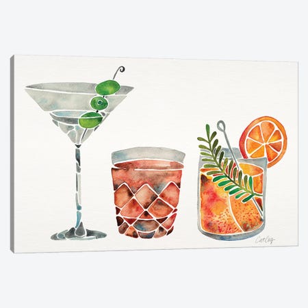 Classic Cocktails Canvas Print #CCE353} by Cat Coquillette Canvas Art Print