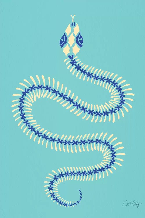 Cream & Blue Snake Skeleton