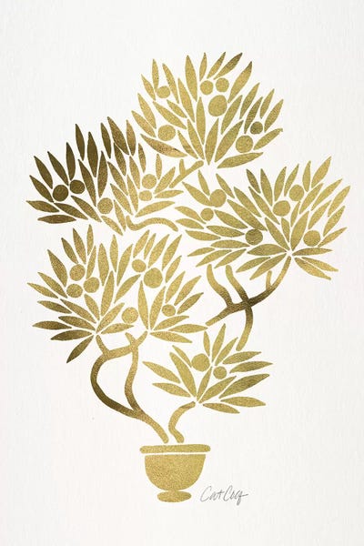 Gold Bonsai Fruit by Cat Coquillette multi panel art