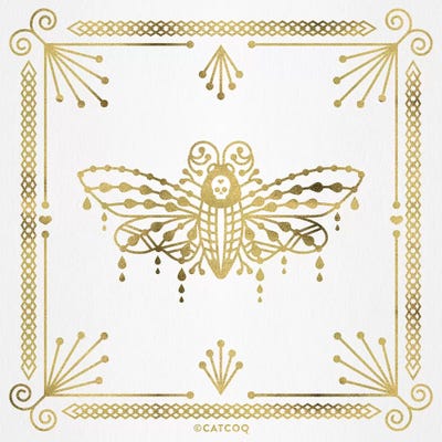 Gold Death Head Moth by Cat Coquillette multi panel art