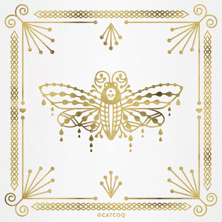 Gold Death Head Moth by Cat Coquillette wall art