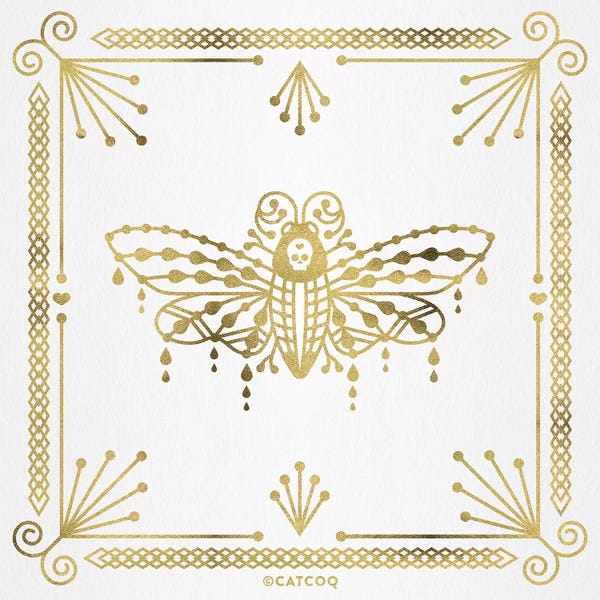 Cat Coquillette: Gold Death Head Moth by Cat Coquillette