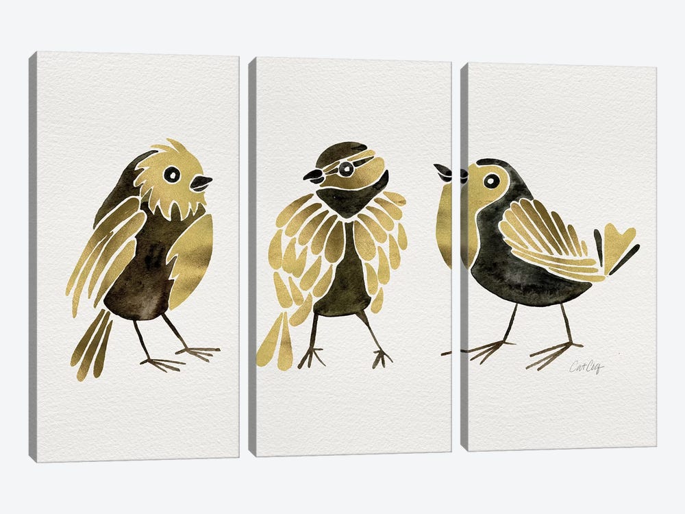 Gold Finches by Cat Coquillette 3-piece Art Print